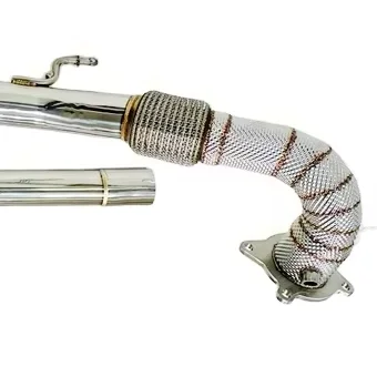 MERTOP RACING Stainless Steel 1.5mm Thick Downpipe with Heat Shield for VW GTI MK5 MK6 EA888 Engine