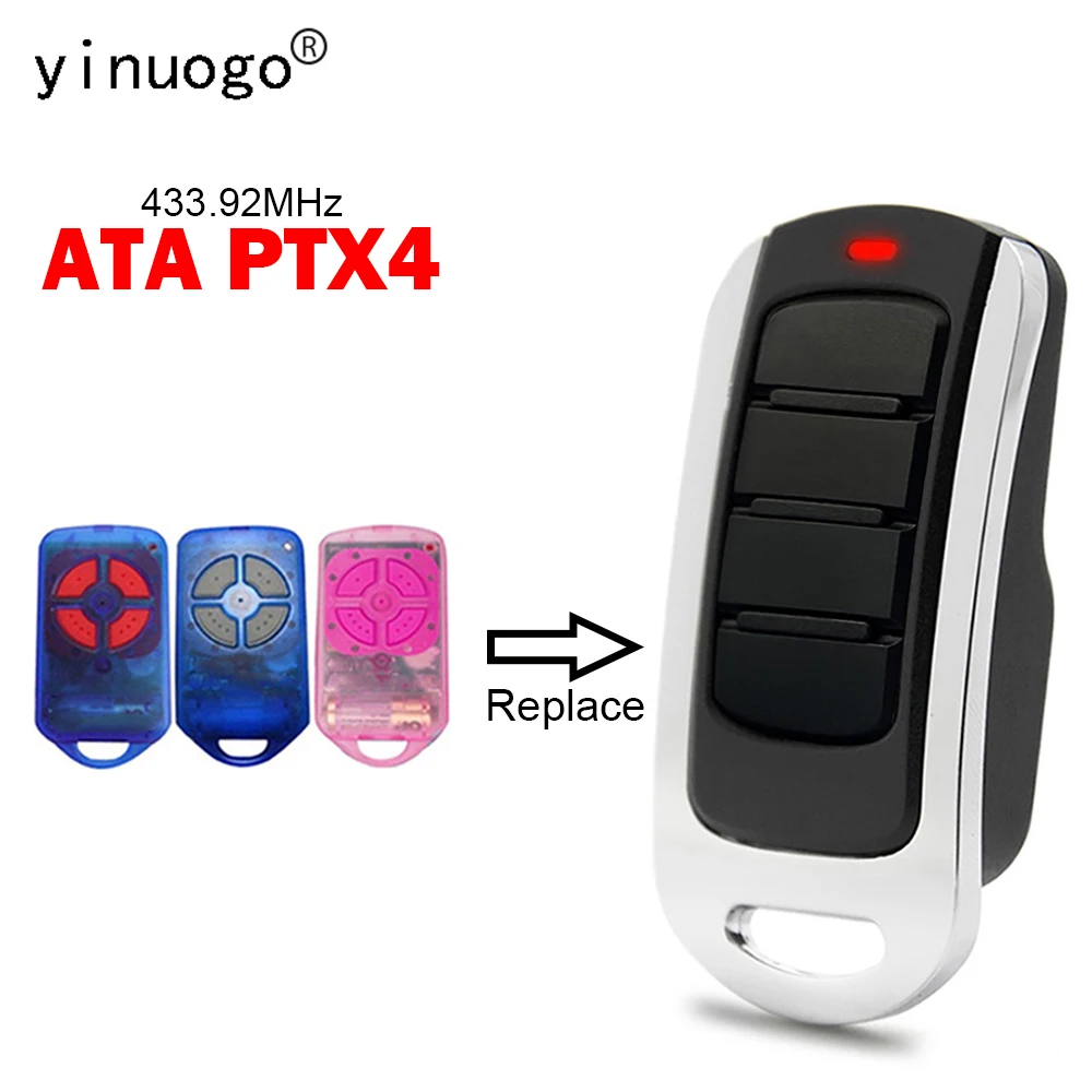 

ATA PTX4 Garage Door Openers 4 Buttons 433.92MHz High Quality Replacement ATA PTX4 TX5 Garage Gate Remote Control Gate Opener