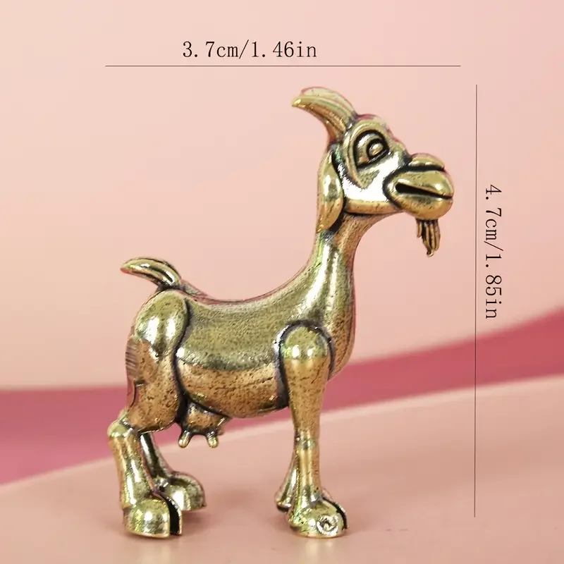 Vintage-Ziegenstatue aus Messing – komplizierte Retro-Tierskulptur für Heim- und Bürodekoration, ideal für Sammler, Wohnzimmer/Schlafzimmer – Detail 1