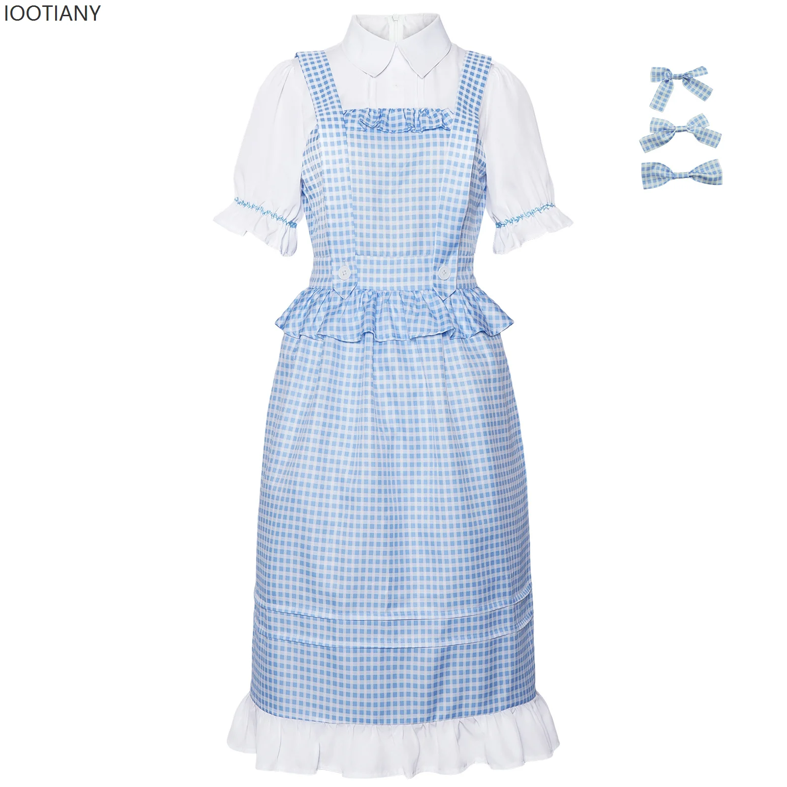 

Halloween Game Anime Dorothy Maid Blue Plaid Dress Pastoral Stage Role Playing Costume Munich Oktoberfest Women's Dress Outfit