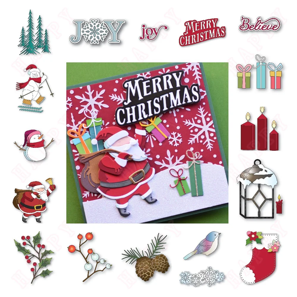 

Pretty Presents Dies Metal Craft Cutting Dies Scrapbooking Festive Santa Die Decoration Manual Handmade For 2024 New Christmas