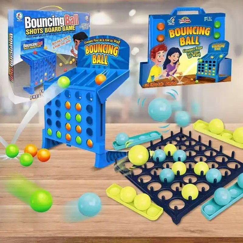 Bouncing Linking Shots Board Game, Connect 4 Shots Bounce Ball Shooting Game, Portable Desktop Party Puzzle Toy Parent‑Child Int view 4