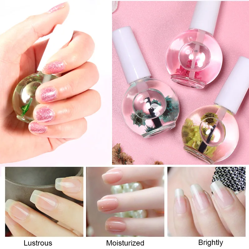 15ml Nail Cuticle Oil with Dried Flower Nourishment Oil Soften Treatment Cuticle Revitalizer Oil Nail Polish Nutrition Oil #GY38