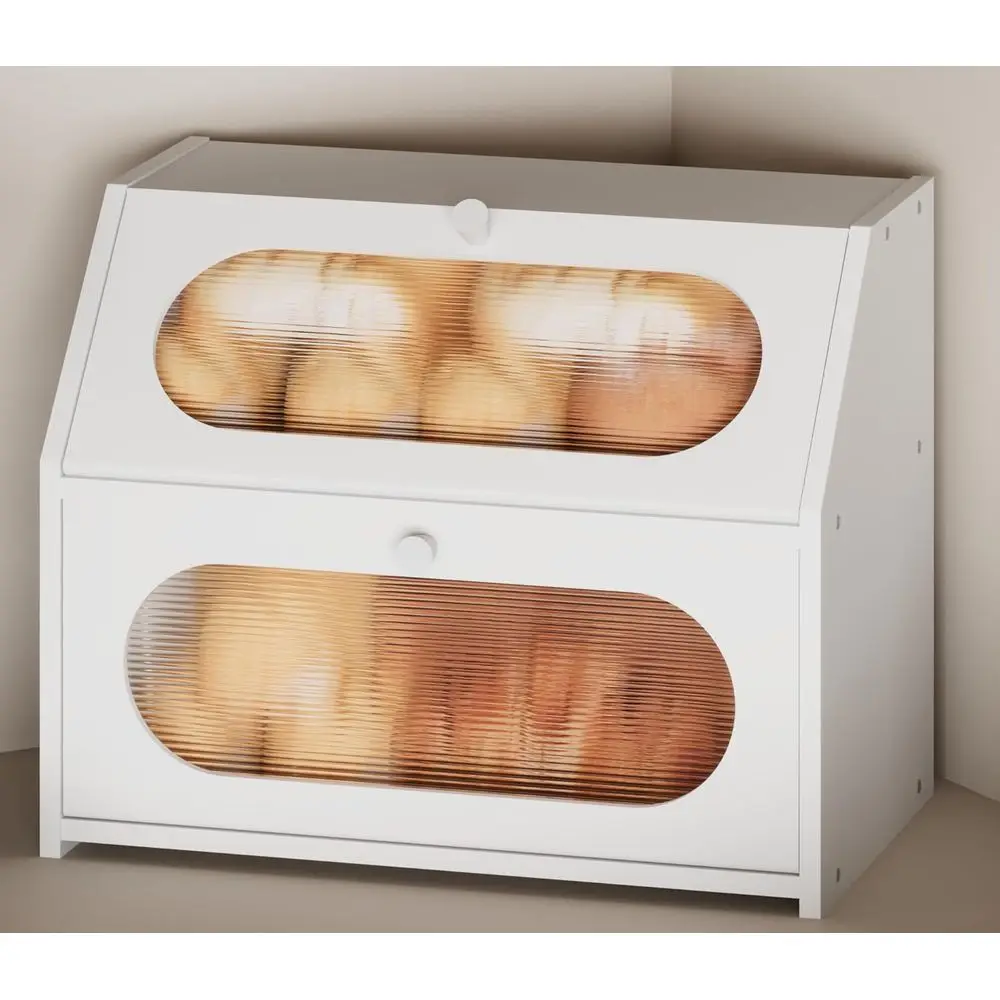 

Spacious Bamboo Bread Bin - Double Decker Kitchen Counter Storage for Fresh Loaves