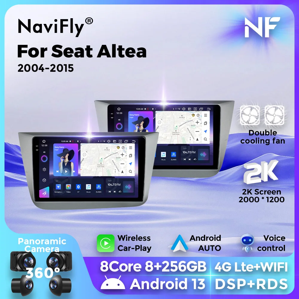 

Navifly Android 13 For Seat Altea 2004-2015 Toledo 2004-2009 Car Radio Multimedia Player CarPlay GPS Navigation 2 Din Head Unit