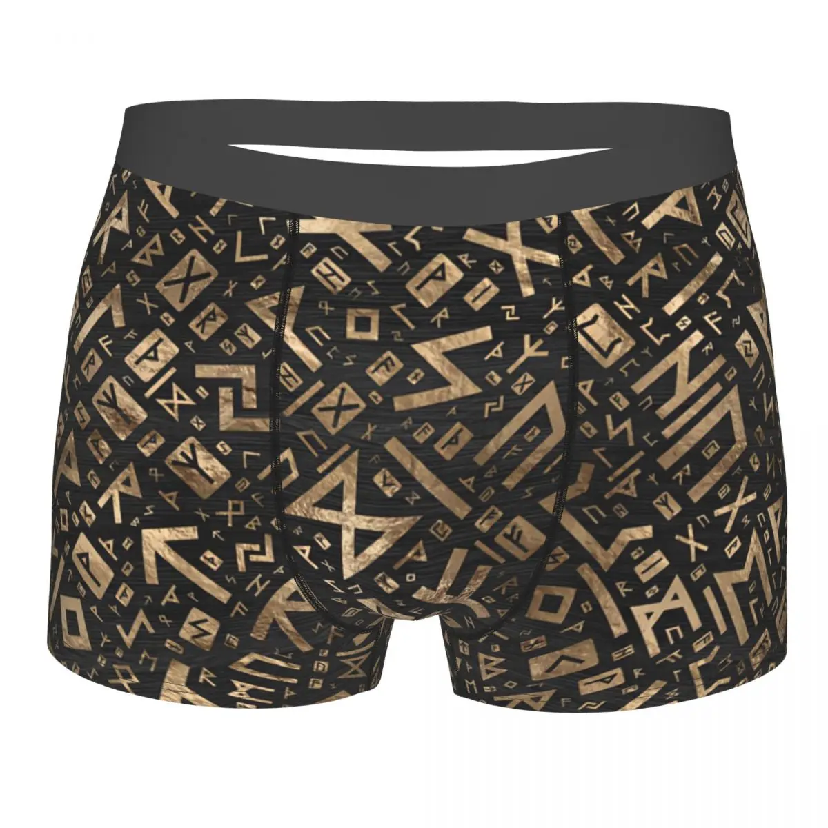 

Elder Runes - Futhark Pattern Gold On Black Wood Underpants Breathbale Panties Male Underwear Print Shorts Boxer Briefs