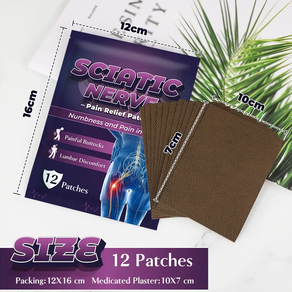 60-12 PCS Wholesale Sciatic Lumbar Spine Patch Long-lasting Warm Waist Body Soothing Pads for Athlete Office Workers Bulk Orders