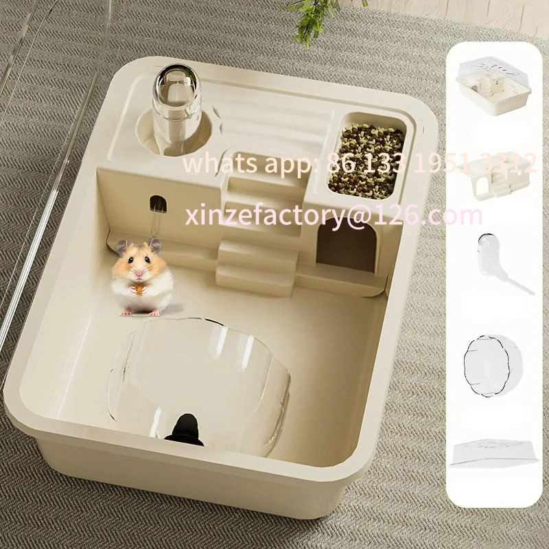 

Customizable Hamster Cage Multifunction Ventilation Openable Top Guinea Pig Cage Easy Clean House for Rats Guinea Pigs