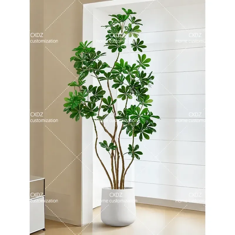 Simulation green plant duck foot wood high-end light luxury indoor living room decoration bionic plant potted tree floor
