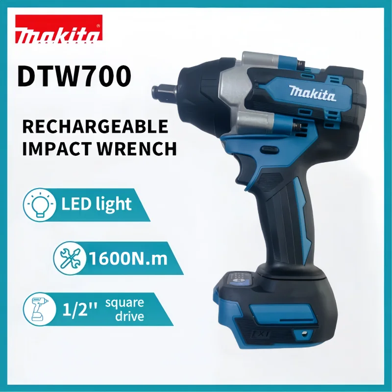 

Makita DTW700 NEW Brushless Electric Wrench High Torque 18V Cordless Drill Screwdriver Rechargeable Electric Tools Torque Wrench