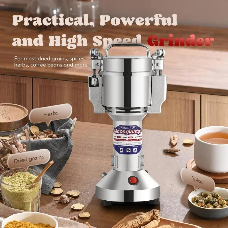 

Moongiantgo Grain Mill Grinder Electric Commercial Spice Grinder Pulverizer Dry Grinding Machine High Speed Blenders