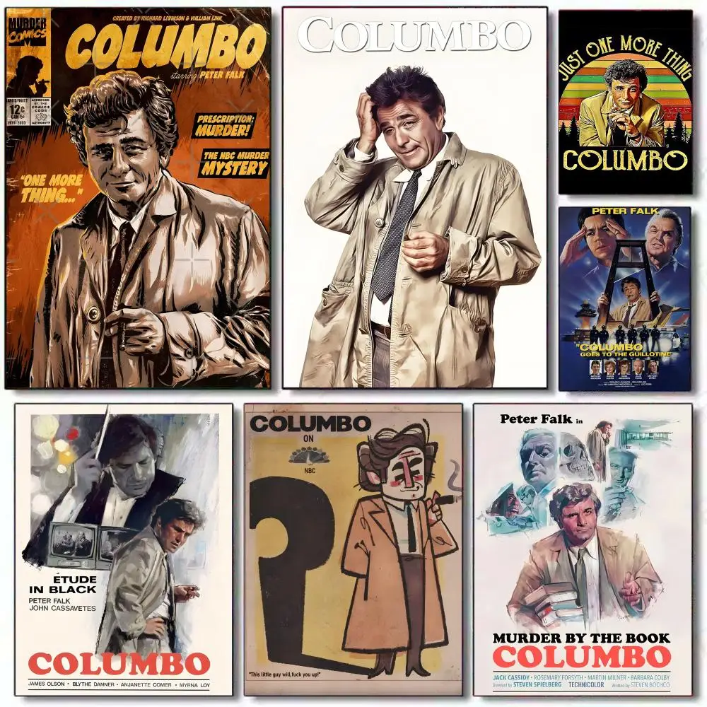 ملصق تلفزيون كولومبو عالي الدقة من مادة PVC ذاتي اللصق - مقاوم للماء وقابل لإعادة الاستخدام للمنزل والمكتب والمقهى