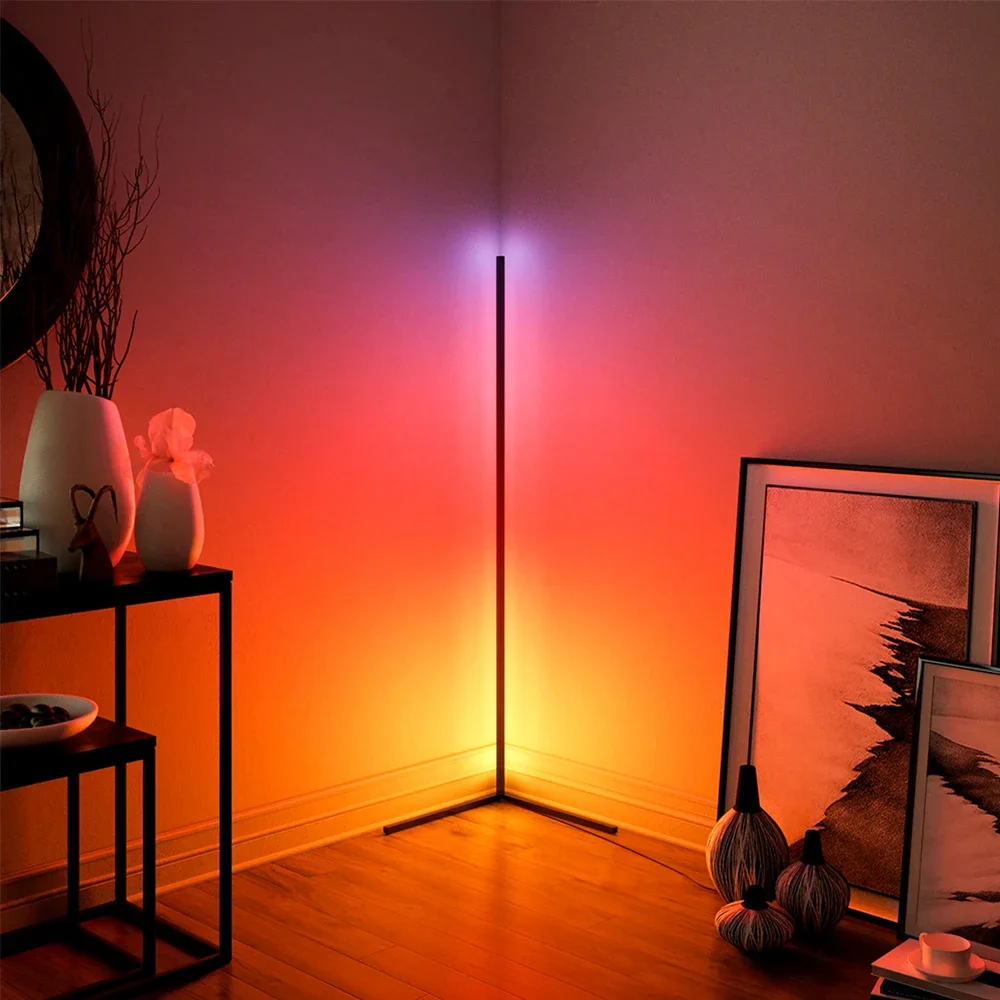 smart living room corner stand floor lamp wifi tuya app iluminacao interior do humor art decor lampada pe atmosferica 01