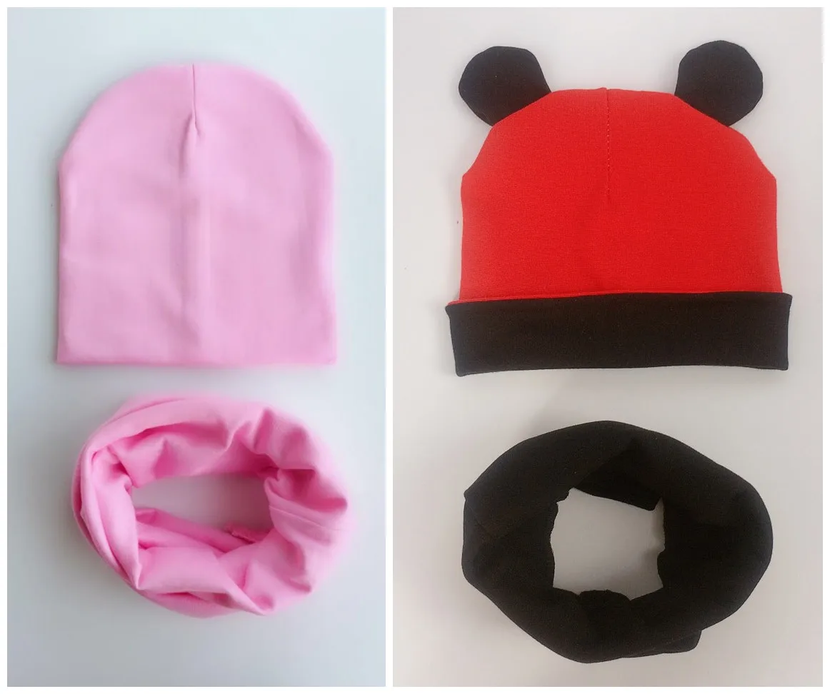 

kids Hat winter children's infant Baby Hat Boy Girl Cap Kid cotton soft Beanie bonnet Collar Scarf set baby cap for children