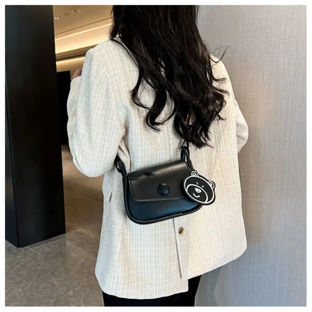 Chic Simple Small Flap Shoulder Bags For Women Solid Color Pu Leather Handbag Clutch Lady Crossbody Purse Messenger Bag