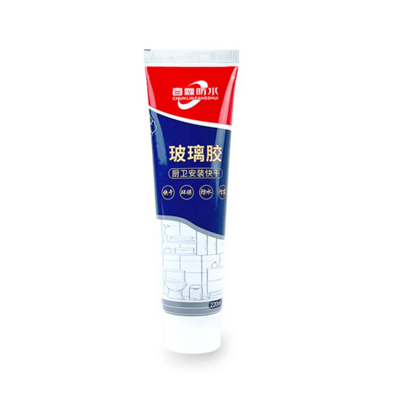 Glass glue waterproof and mould proof caulking agent for kitchen and bathroom gap sealing silicone porcelain white toilet