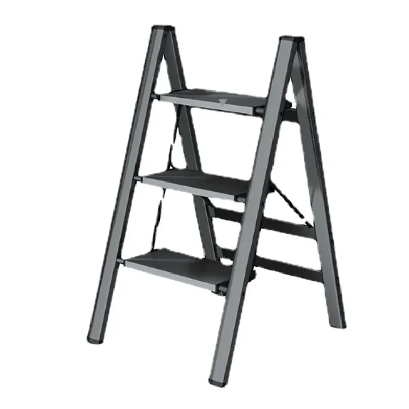 

Postmodern 3 Step Folding Step Stool Anti-slip Wide Pedal 330lbs Aluminum Alloy Multifunction Step Ladder Storage Shelf Flower