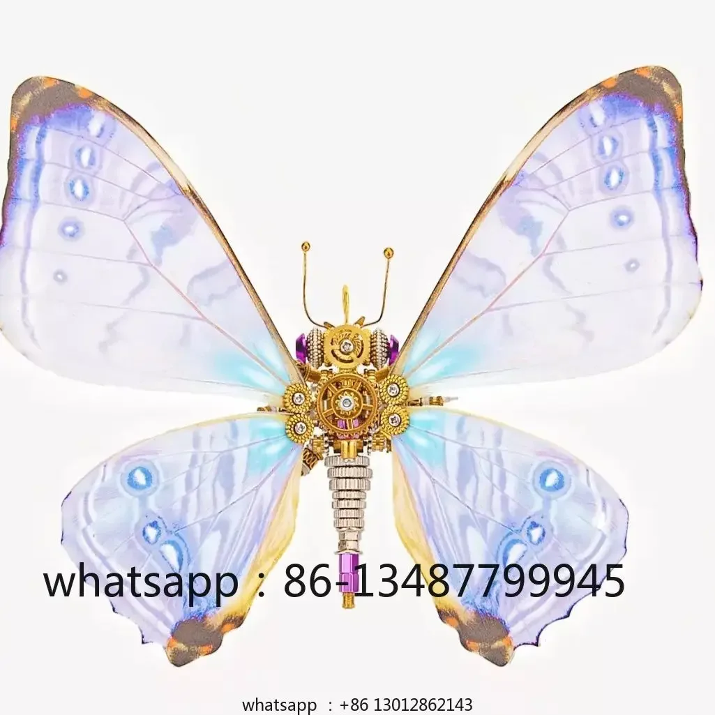 New Precision Metal Assembly Straw Base Butterfly Punk Toy Gift Christmas 3D Decorative Gift