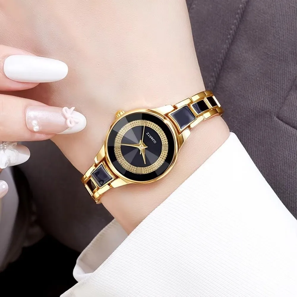 Quartz Movement Quartz Wristwatch Imitation Ceramic Round Dial Ceramic Watch Gift Strap Design Women Wrist Watch For Women