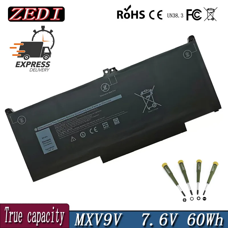 

ZEDI 7.6V 60Wh MXV9V Original Laptop Battery For Dell Latitude 7300 7400 5300 13 5310 5300 5310 2-en-1 Series 829MX 05VC2M 5VC2M