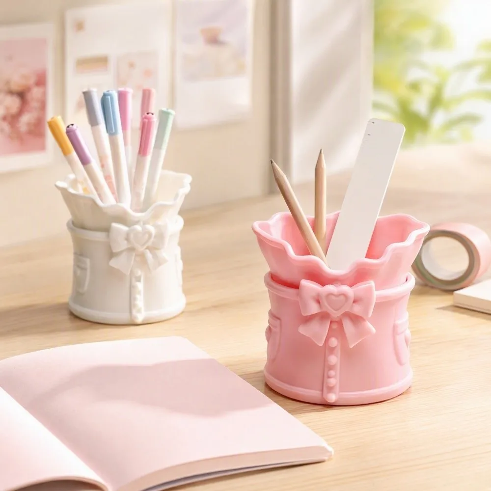 Ornament Bowknot Pen Holder Simulation Bow Dress Model PLA Plastic 3D Printed Pen Stand Stable Funny Pencil Rack Student