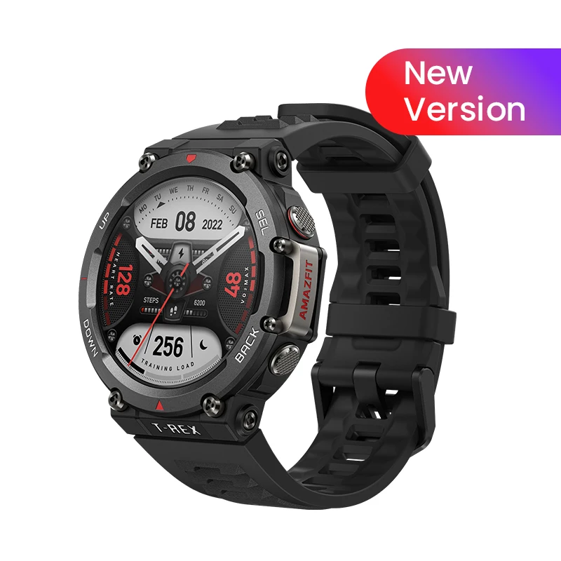 Refurbished Amazfit T-Rex 2 Rugged Outdoor GPS 47mm Smartwatch 24-day Battery Life 150+Built-in Sports Modes Smart Watch