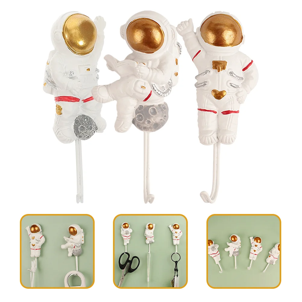 

3 Pcs Happy Planet Hook up Coat Hooks Heavy Duty Wall Hat Hanger Holder Synthetic Resin Vintage Wall-mounted Hangers