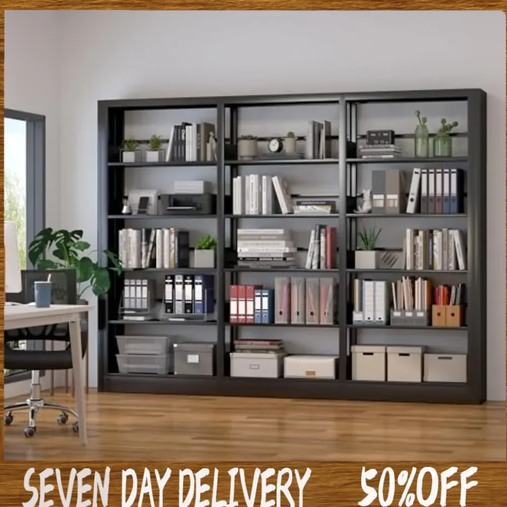 

Library-5-Tier Bookshelf, Black Bookcase with Adjustable Storage Shelves, Freestanding Bookcases and Bookshelves-White