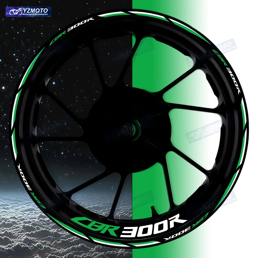 

For CBR300R CBR 300R Motorcycle 17 Inch Front And Rear Wheel Sticker Hub Decal Reflective Waterproof Decorative Rim Stickers