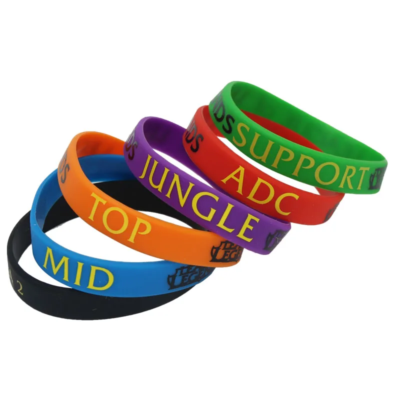 1pc Game Bracelet with ADC TOP MID SUPPORT JUNGLE Silicone Wristband Bangles Letters Debossed Sports Band SH001