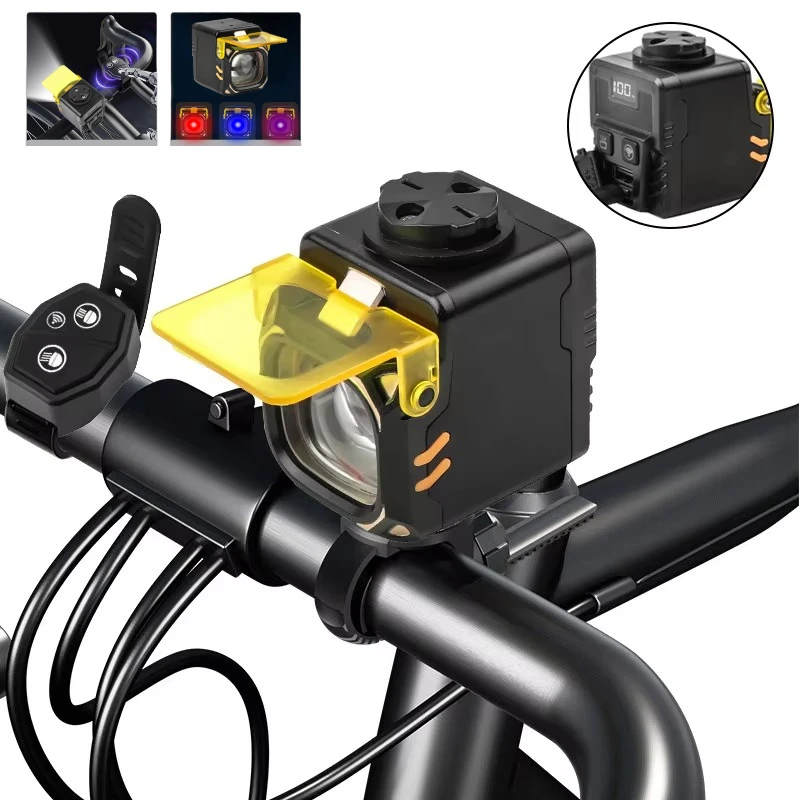 New Multifunctional Q05 MTB Bike Light Rechargeable Waterproof Remote Control White Red Blue LED Outdoor Cycling Birthday Gift