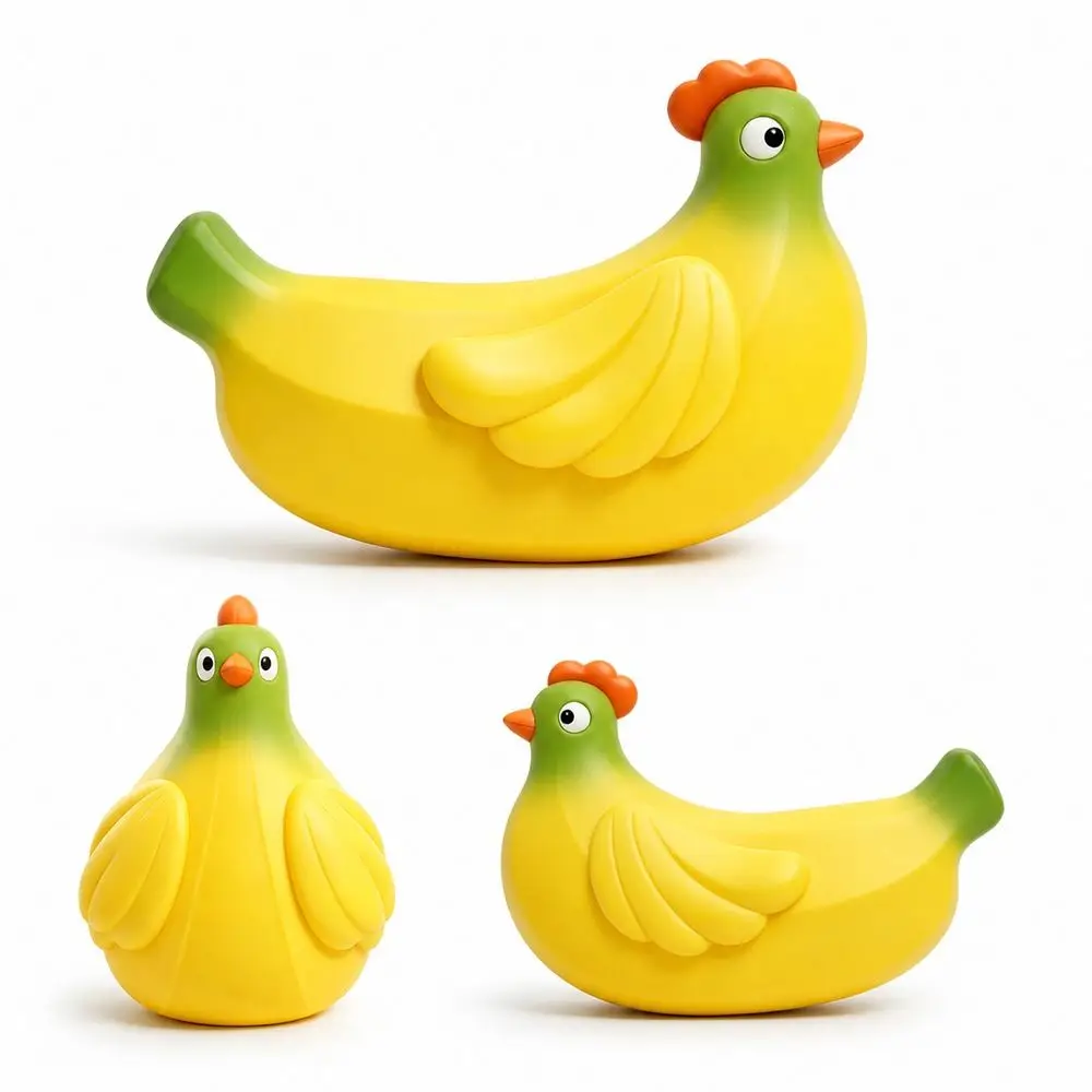 Soft Rubber Banana Chicken Toy Stretchy Banana Shaped Squishy Pinch Le Cute Animal Squeezable Chicken Squeeze Toy Sensory Play