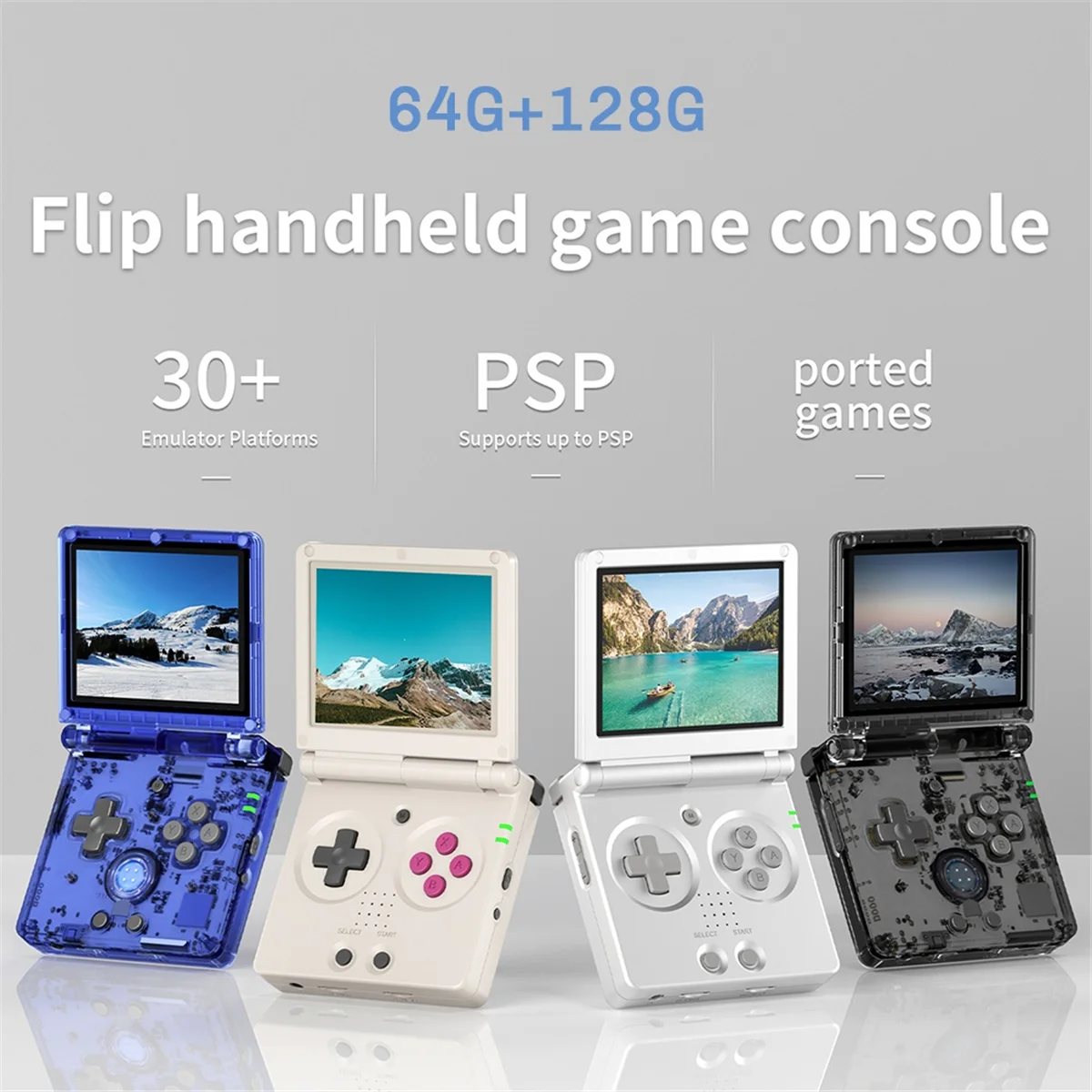 Handheld Game Console for ANBERNIC RG35XXSP Cl ic Folding Flip Cover Retro Nostalgia Game Console with Storage Bag,H