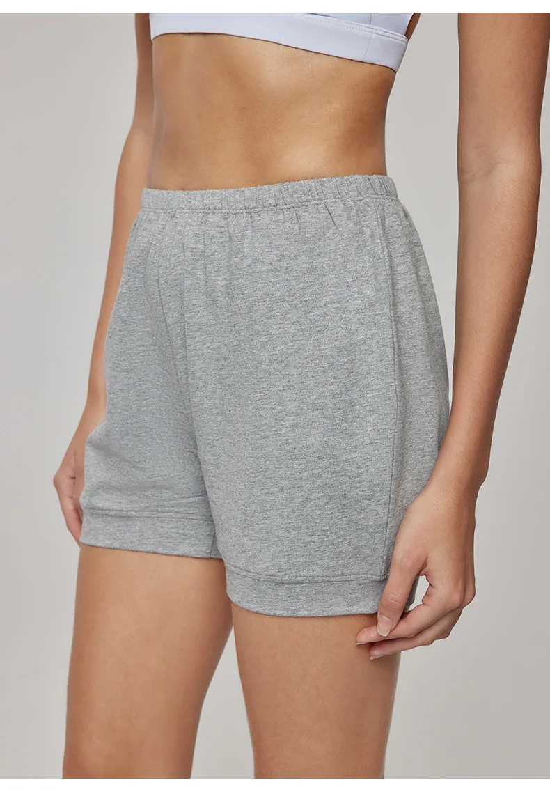 Women's Yoga Shorts Pure Color Cotton Loose Breathable Sports Shorts Anti-See-Through Elastic Fitness Shorts Summer Purple