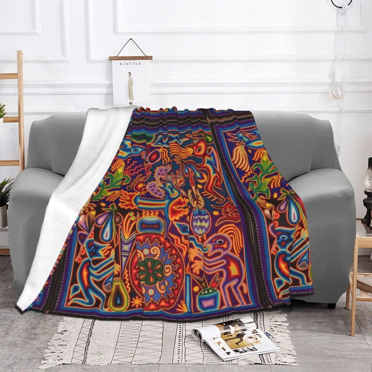 Huichol Home Blanket Throw Blanket Thin Wadding Blanket Throw Blanket