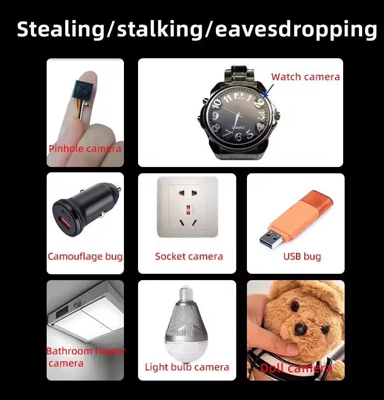 S6 Infrared Hidden Cameras Detector 4-in-1 Multi-function Mini Wireless Bug Signal Detect GPS Tracking Scanner Anti Spy Detector