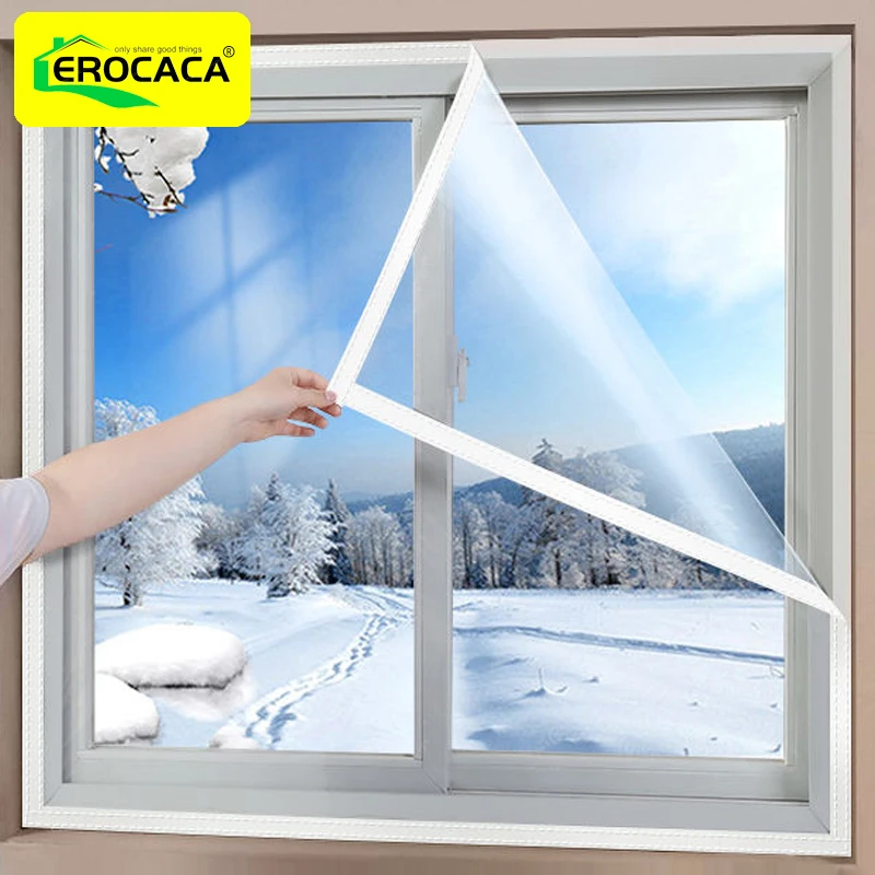 

Window Insulation Film EVA Transparent - Double-Layer Thermal Protection, Windproof & Dustproof, Easy DIY Installation EROCACA