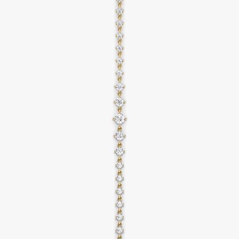Lnkry Funkelndes 5,0 mm & 4,5 mm & 4 mm rundes Moissanit-Armband für Damen, 14 Karat Gold gefülltes Kettenarmband, trendiger Handschmuck, Geschenke – Detail 5