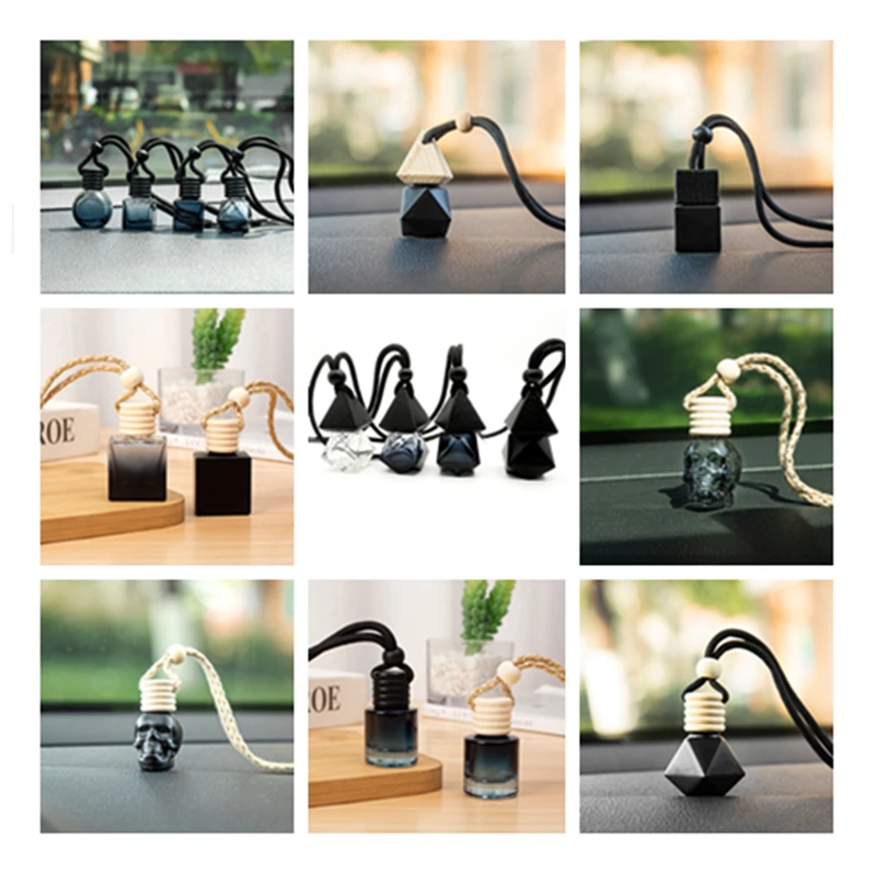 100pcs Car Essential Oil Diffuser Fragrance Air Freshener Scent Perfume Bottle Ornament Hanging Empty Bottle Interior Accessory