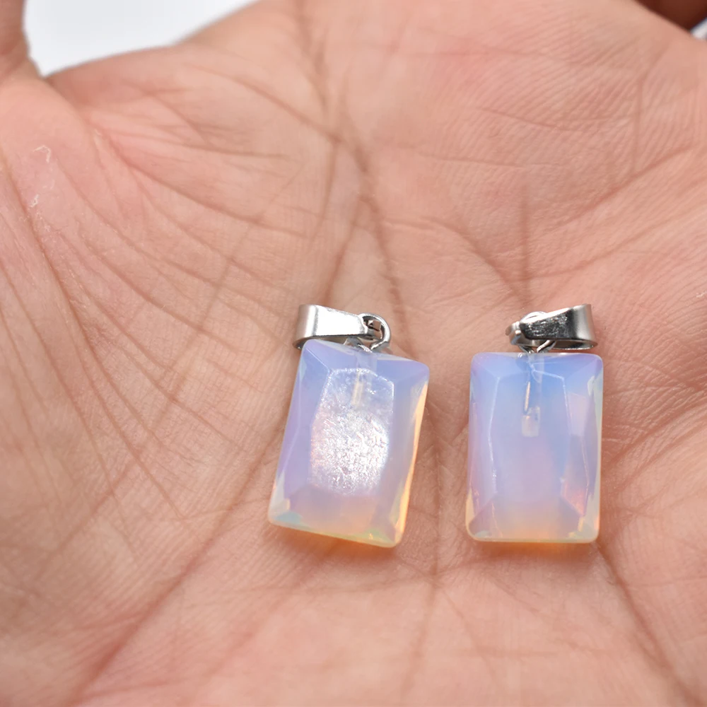 Großhandel 20 Stück/Lot geschliffene 10x14mm Naturstein Amethyst Rosenquarz Anhänger DIY Charm für Schmuckherstellung Kostenloser Versand – Detail 10