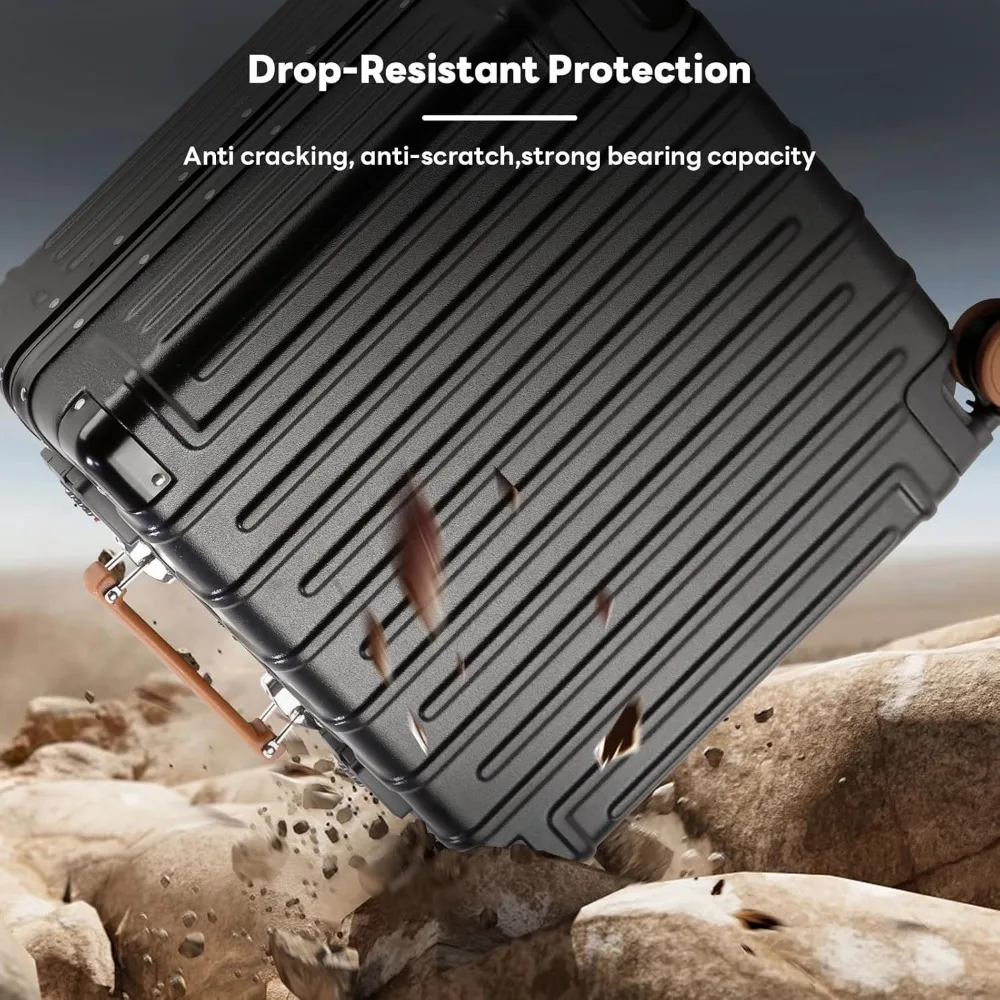 TSA Approved 18 Inch Lightweight Hardside Carry-On Suitcase with Cup Holder and TSA Lock for Travel