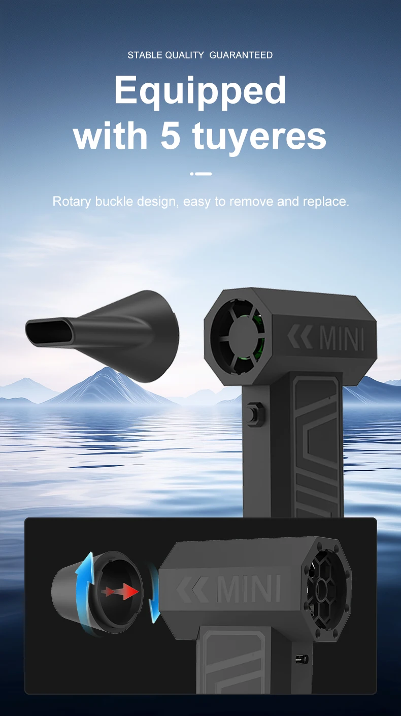 Turbo Jet Fan High Speed Vakuum Mini Elektrische Air Duster Wiederaufladbare Reiniger für PC Tastatur Auto Staub Schnee Blatt Gebläse 4-gang – Detail 4