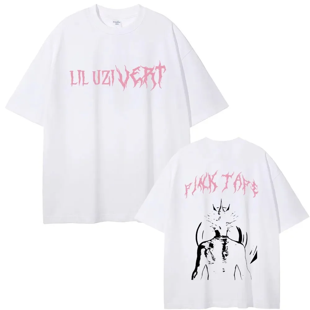 26 Rapper Lil Uzi Vert Pink Tape T-Shirt Unisex Hip-Hop FashionShort Sleeve T-Shirt Men's women Casual Vintage Fashion T-Shirt