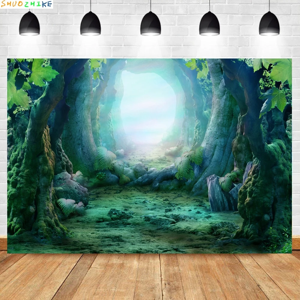 شجرة الغابات الخضراء منزل حكاية العشب ضوء الطفل الطفل صورة خلفيات الصور الخلفيات لاستوديو الصور #4