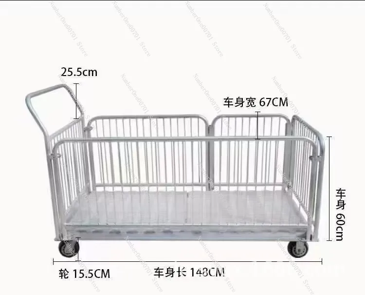 Carro de transporte de lechones engrosado, galvanizado en caliente, para el transporte de lechones