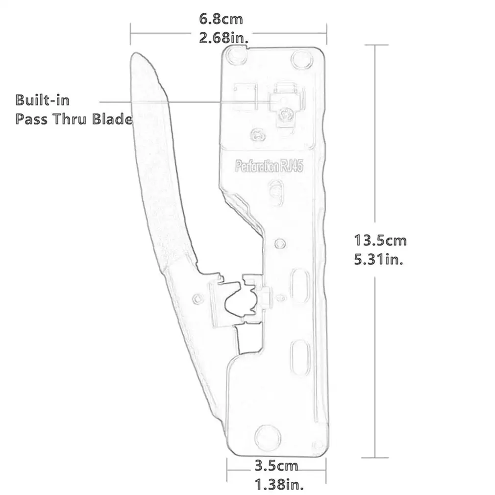 RJ45 Network Crimper - 3-in-1 Crimp/Cut/Strip Lan CAT8/7/6A/6/5E (STP/UTP) & RJ11/12 Tel Modular Cable Hand Network Tools Pliers