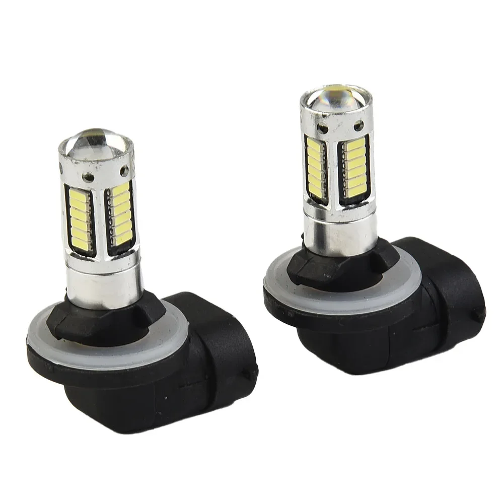 

881 LED Bulbs H27 Headlight LED 6000k White Daytime Running Lights Parts Useful 1800LM 2 Pcs 4014 30SMD Durable