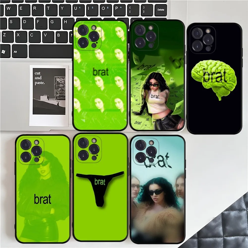 B-Brat C-Charli XCX Phone Case Silicone Soft for iphone 16 15 14 13 12 11 Pro Mini XS MAX Plus X Cover