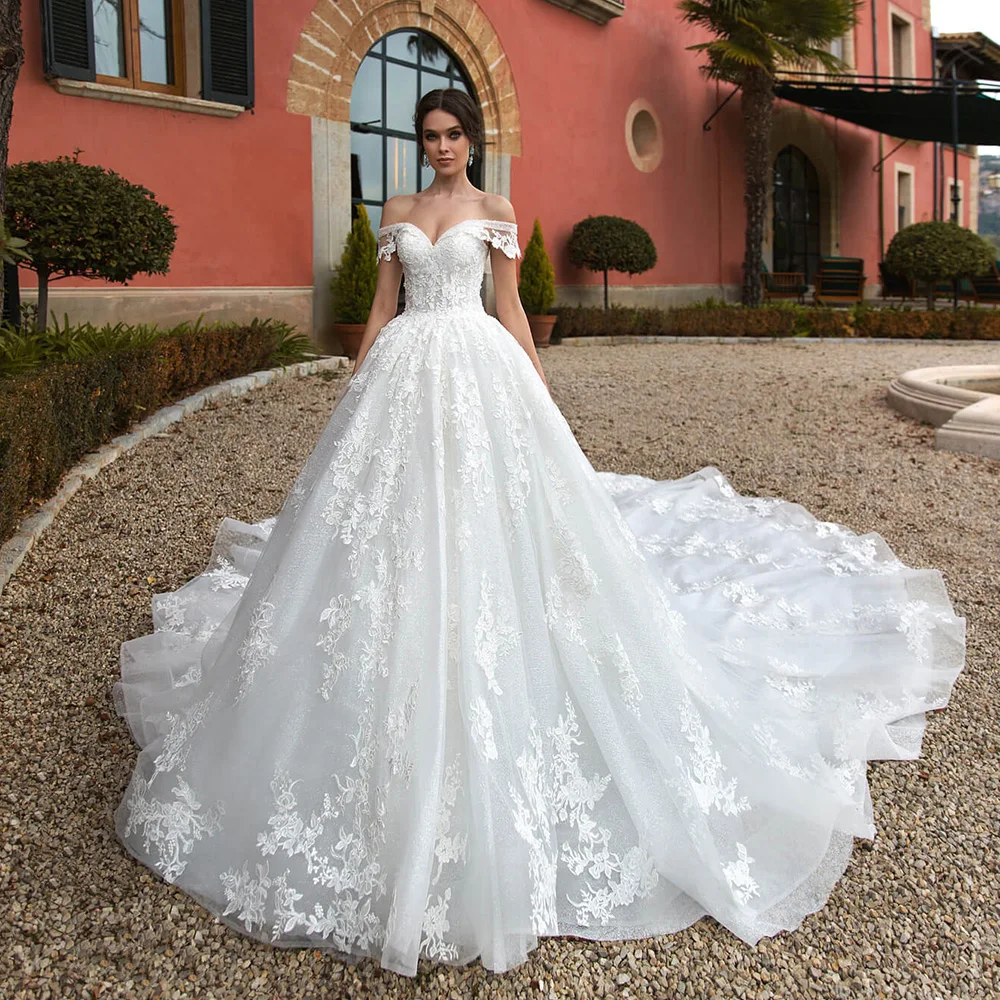 

New Arrival Off the Shoulder Ball Gown Wedding Dress Sweetheart Neck Exquisite Robe De Mariage Beading Apliques Vestidos Novia