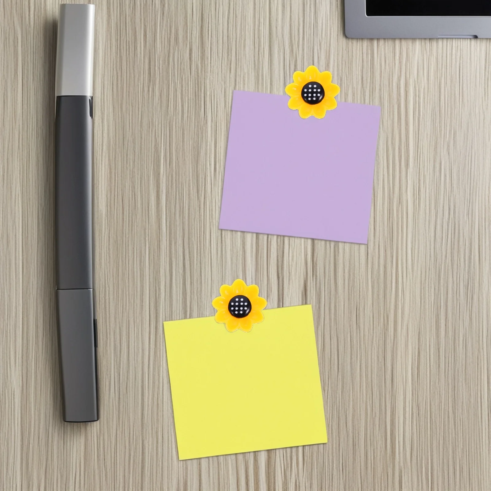 

10Pcs Sunflower Magnetic Refrigerator Stickers Small Yellow Black Resin Realistic Decorative for Fridge Door Kitchen Office